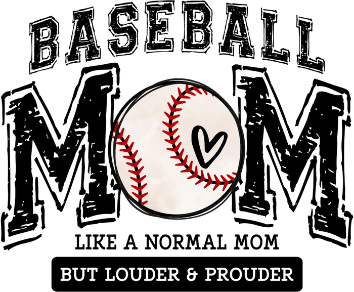 Baseball Mom Design pressed on a garment