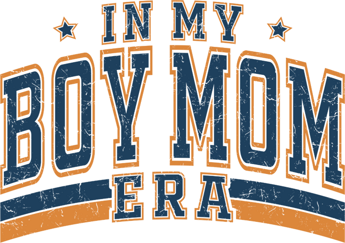 In My Boy Mom Era Design pressed on a garment