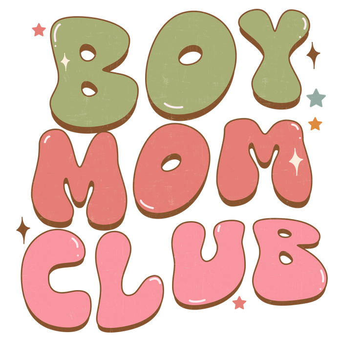 Boy Mom Club Design pressed on a garment