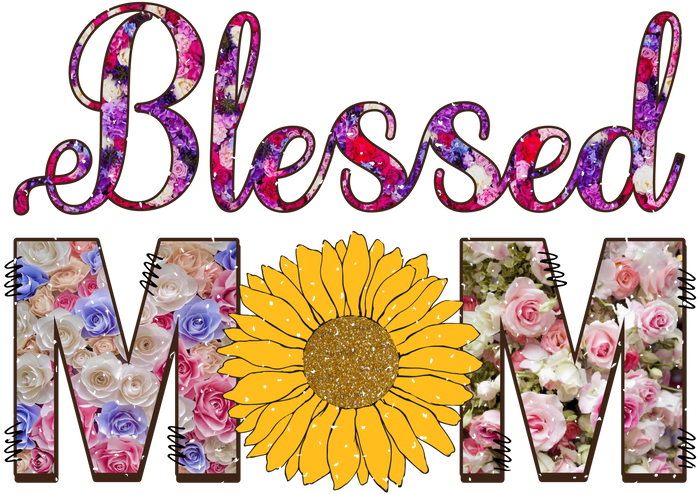 Blessed Mom Design  (V1) pressed on a garment