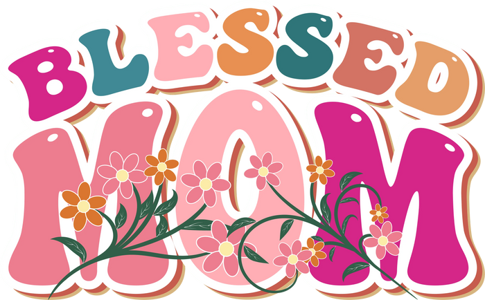 Blessed Mom Design pressed on a garment