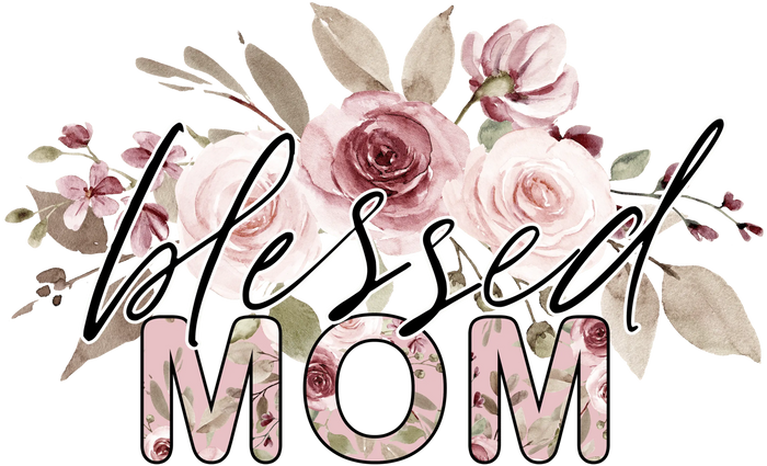 Blessed Mom Design  (V4) pressed on a garment