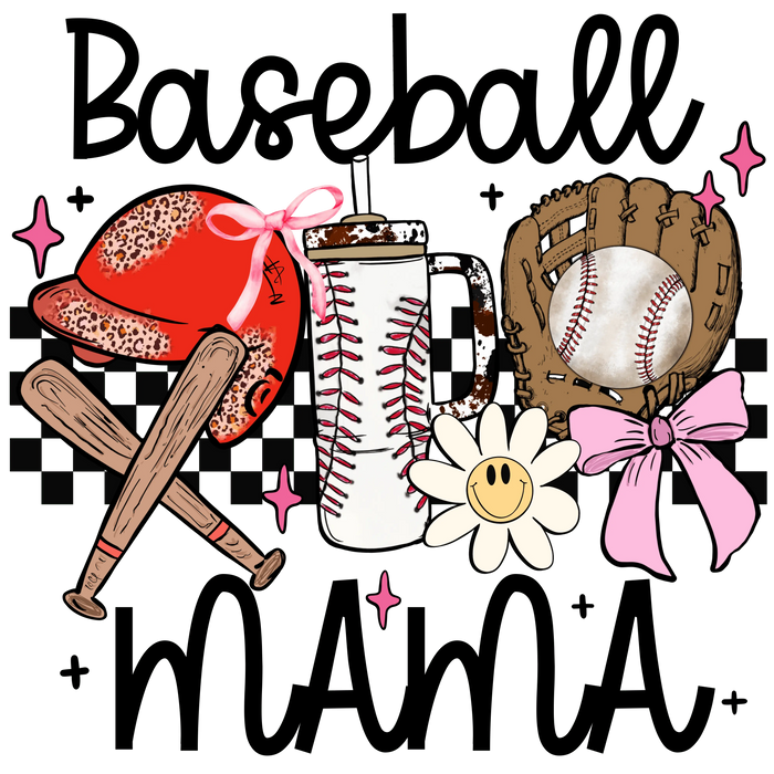Baseball Mama Design pressed on a garment