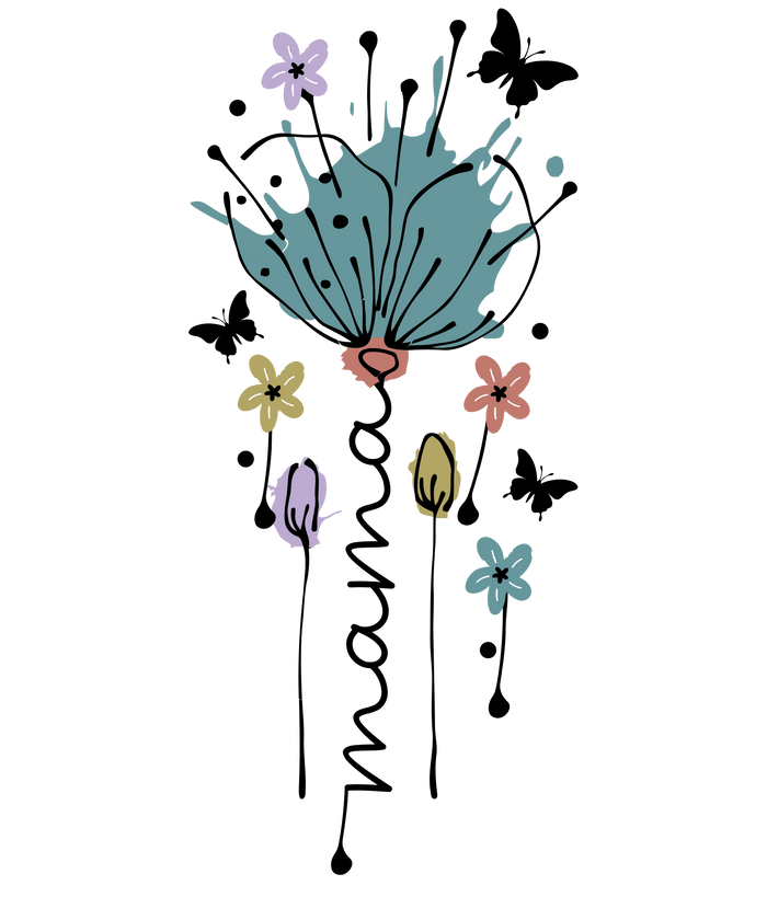 Floral Mother's Day Design  (V2) pressed on a garment