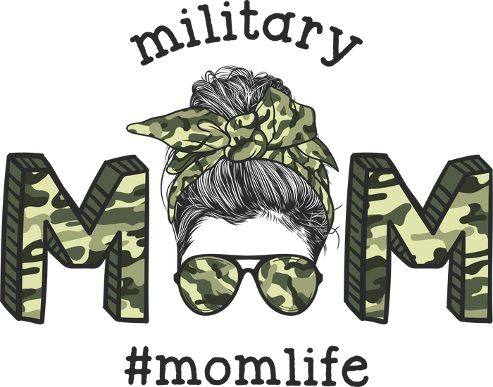 Military Mom pressed on a garment