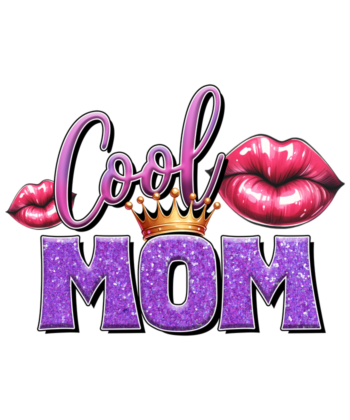 Cool Mom Design  (V1) pressed on a garment