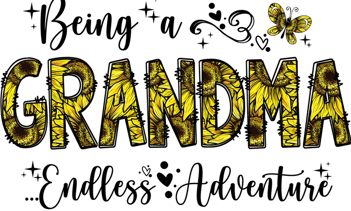 Being a Grandma Design  (V1) pressed on a garment