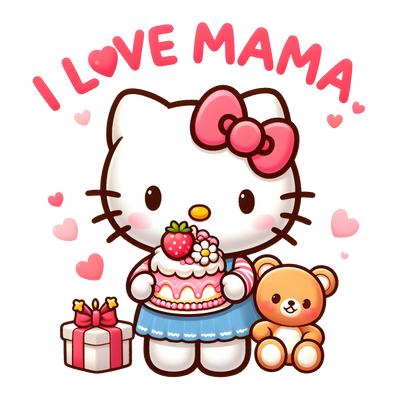Hello Kitty Mother's Day Design - DTF Ready To Press - DTF Dallas 