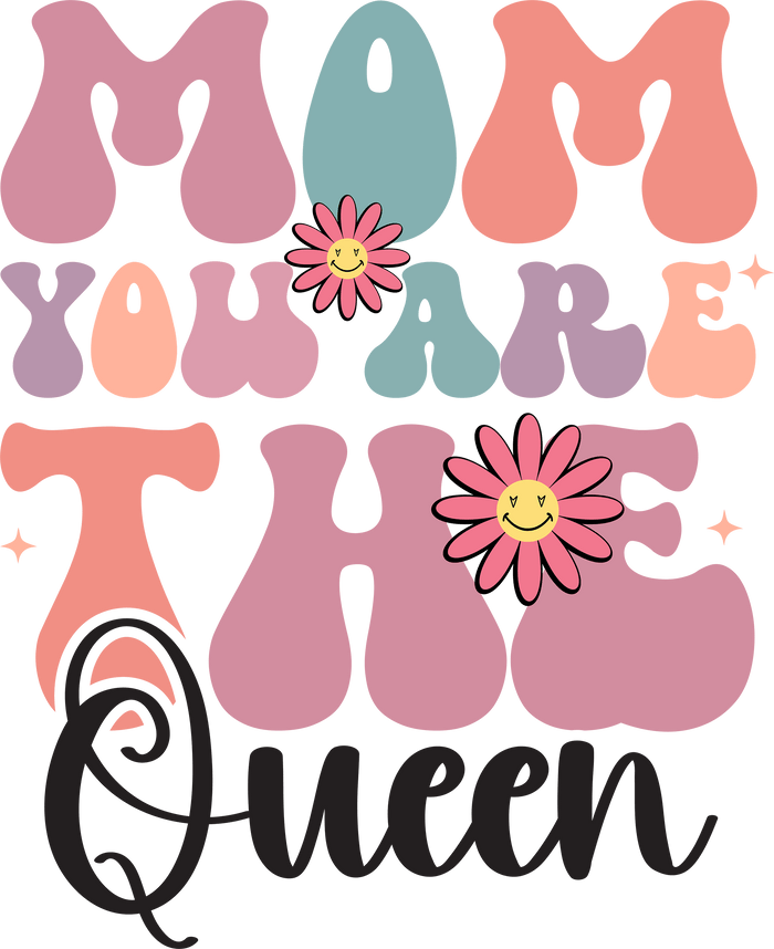 Queen Mom Design pressed on a garment