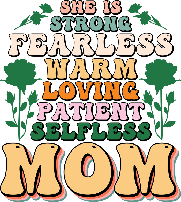 Loving Mom Design pressed on a garment