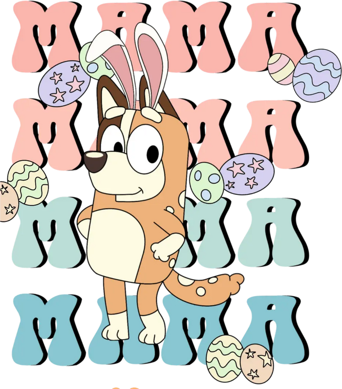 Bluey Mama Design pressed on a garment