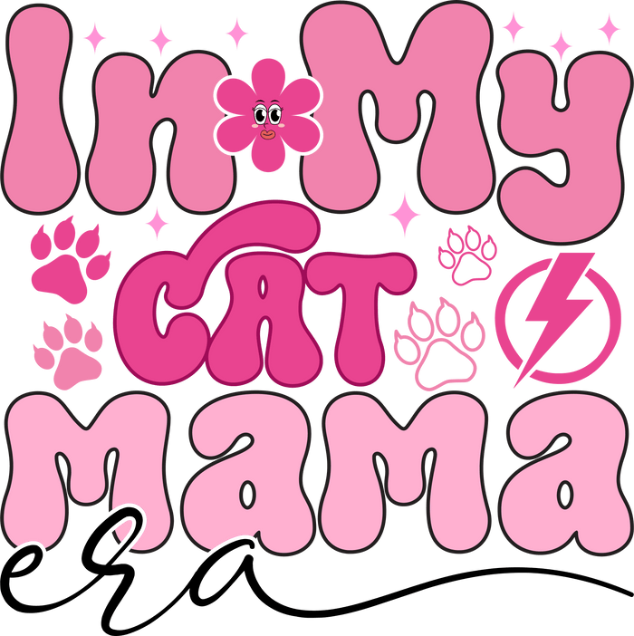 Cat Mama Era Design pressed on a garment