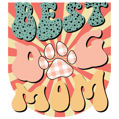 Retro Best Dog Mom Design - DTF Ready To Press - DTF Dallas 