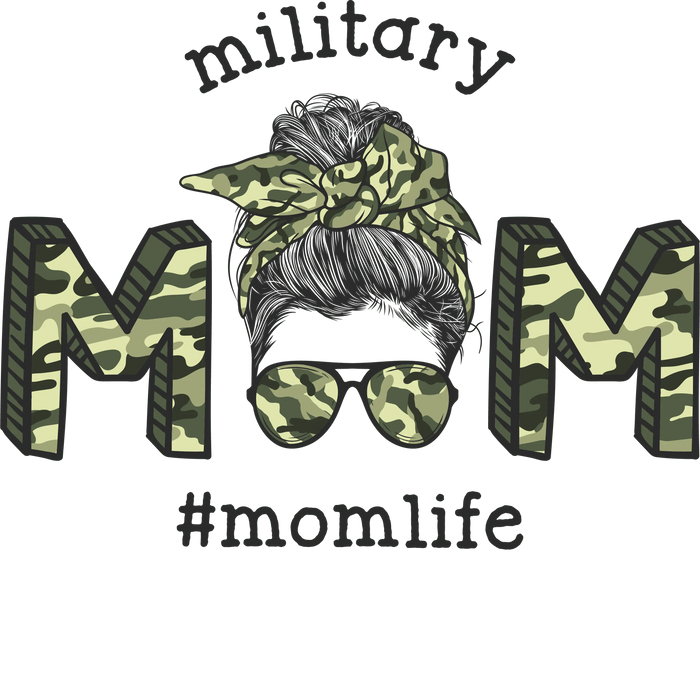 Military Mom   V1 pressed on a garment