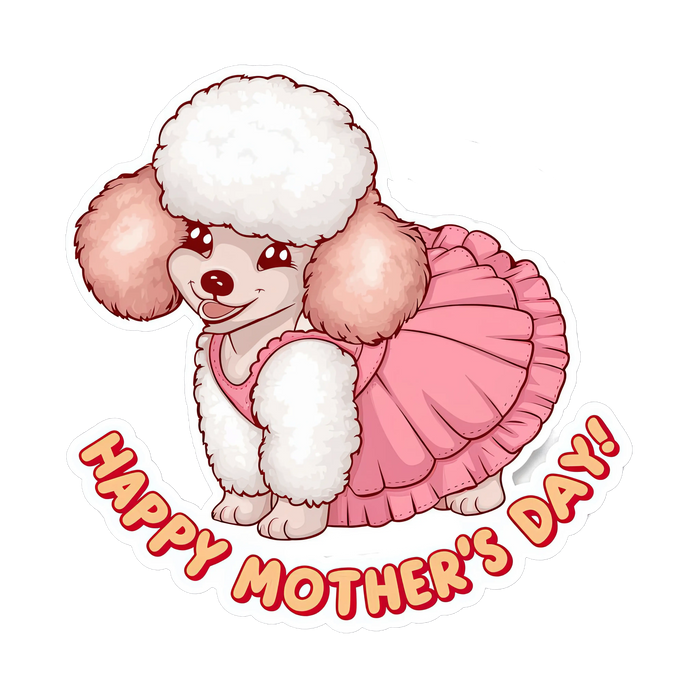 Happy Dog Mother's Day Design pressed on a garment