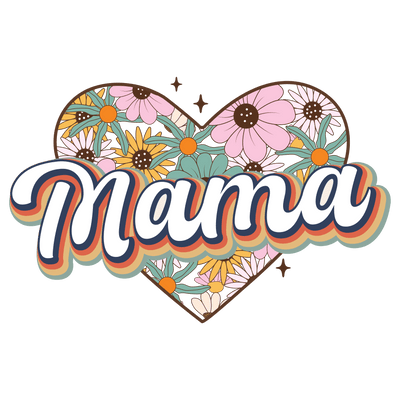 Retro Floral Mama Design - DTF Ready To Press - DTF Dallas 