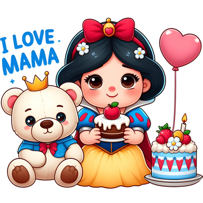 Disney Snow White I Love Mama Design | DTF Dallas - DTF Dallas 