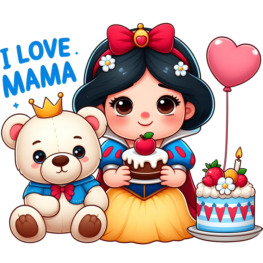 Disney Snow White I Love Mama Design | DTF Dallas