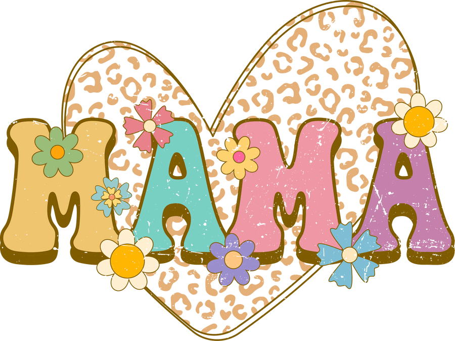 Retro Boho Mama Design - DTF Ready To Press