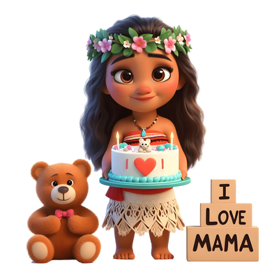 Disney Moana I Love Mama Design - DTF Ready To Press - DTF Dallas 