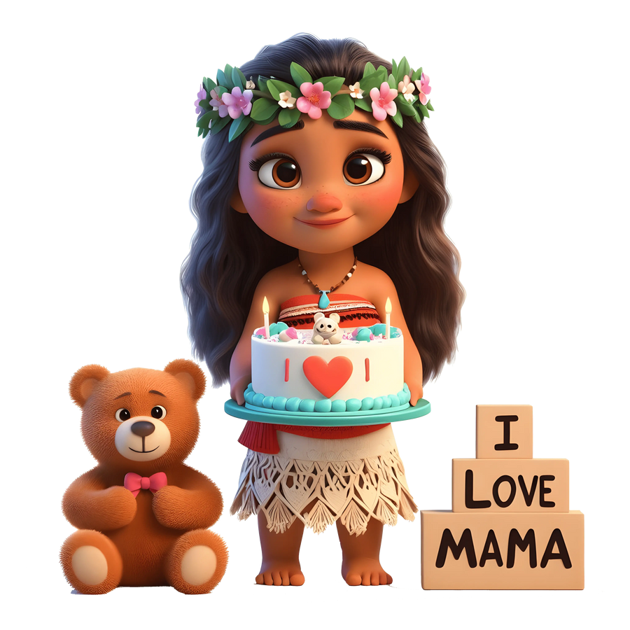 Disney Moana I Love Mama Design - DTF Ready To Press