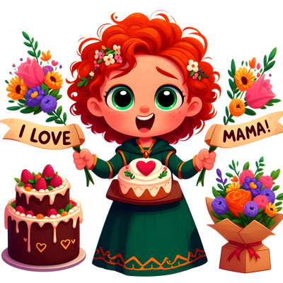 Disney Cute Merida Mother's Day Design | DTF Dallas - DTF Dallas 