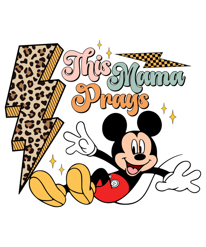 This Mama Prays Design pressed on a garment