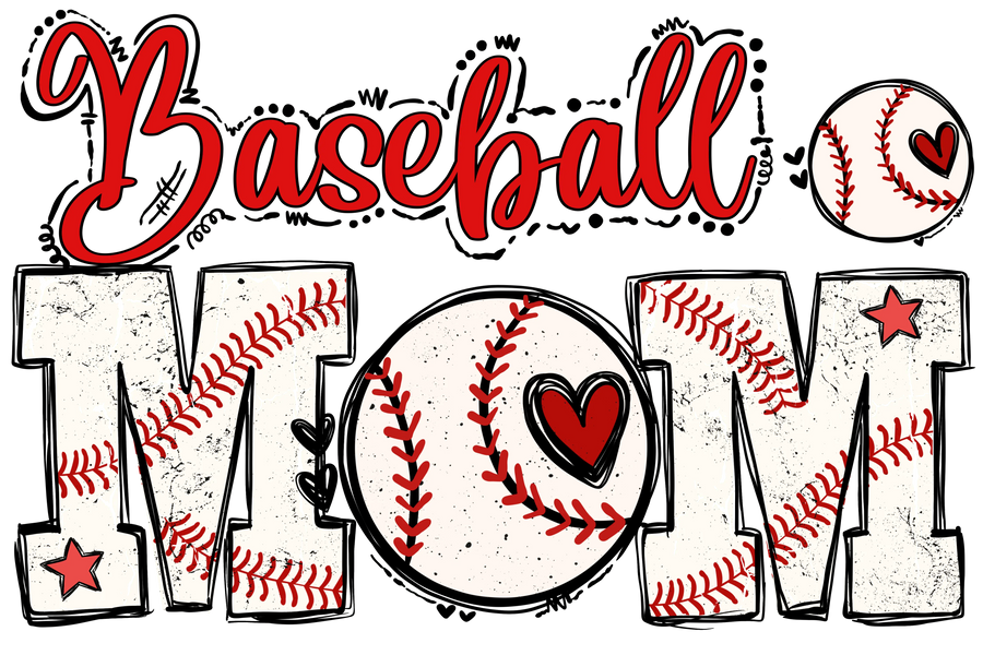 Cool Baseball Mom Design DTF-Ready to Press V1 | DTF Dallas