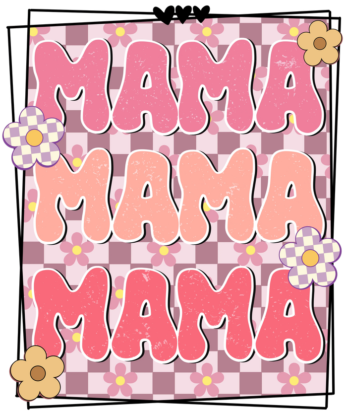 Mother's Day Retro Mama Design pressed on a garment