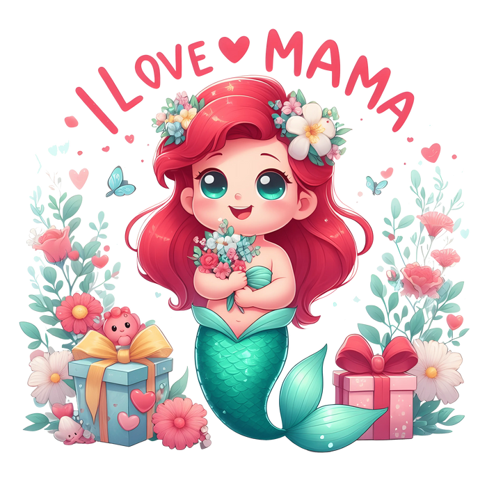 Mother's Day Mermaid Design pressed on a garment