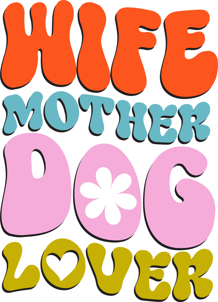Dog Lover Mom Design pressed on a garment