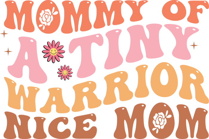 Warrior Mom Design pressed on a garment