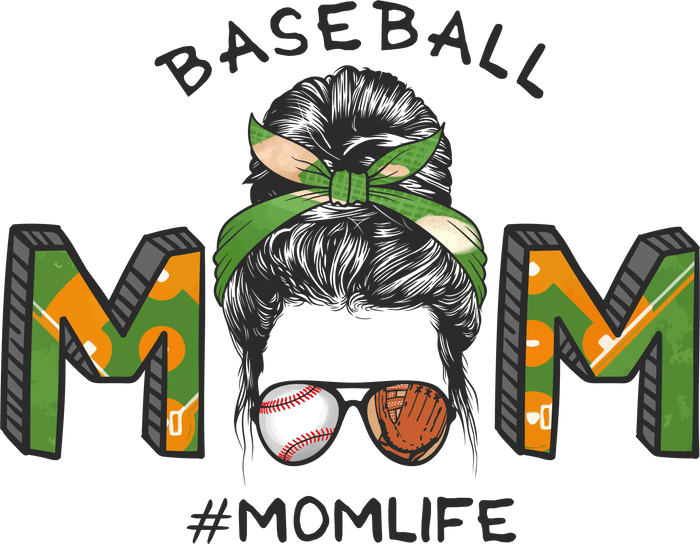Cool Baseball Mom Design pressed on a garment