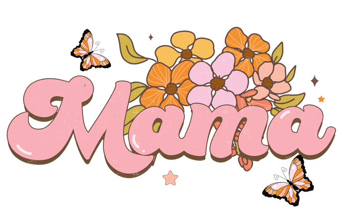 Retro Mama Design pressed on a garment