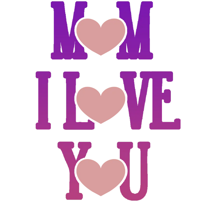 Mom I Love You Design pressed on a garment