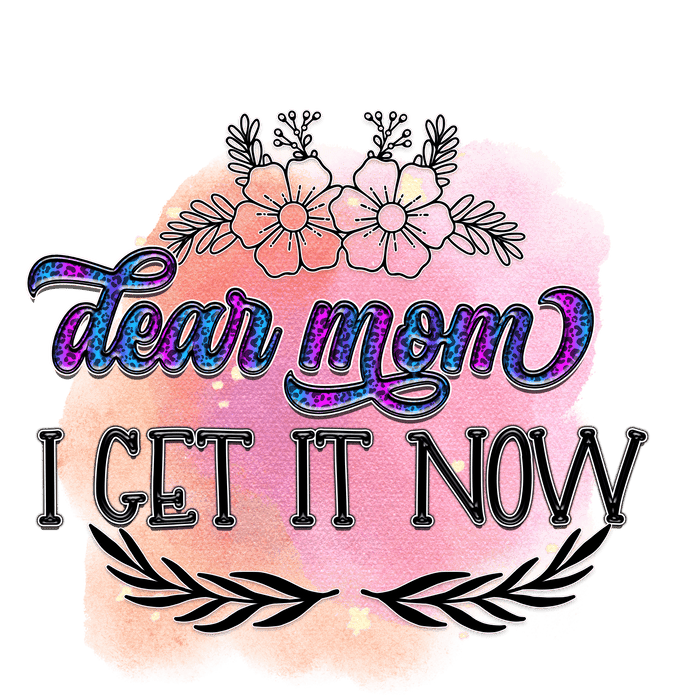 Cute Dear Mom Design pressed on a garment