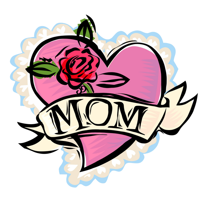 Funny Mom Design pressed on a garment
