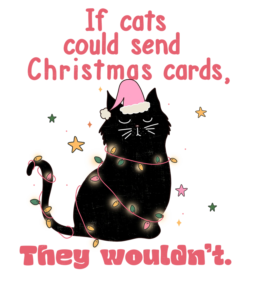 Cats Christmas Cards Design - DTF Ready To Press