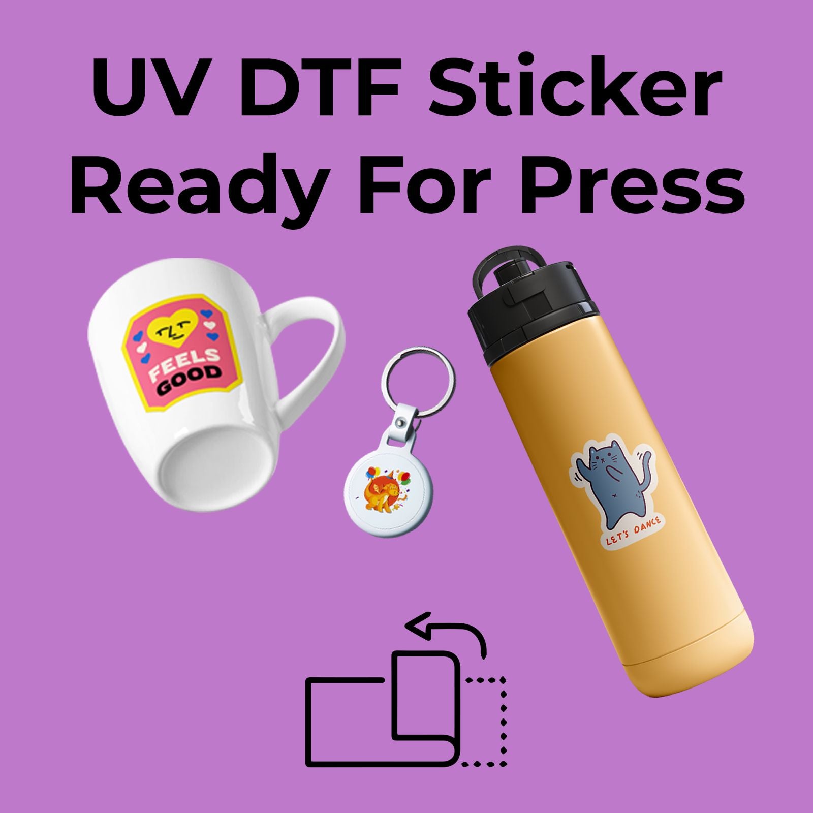 UV DTF Sticker Transfers by Size