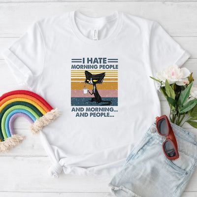 I Hate Morning People Shirt (Unisex V-Neck) - DTF Dallas 