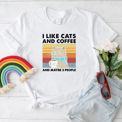 I Like Cats And Coffee Shirt (Unisex V-Neck) - DTF Dallas 
