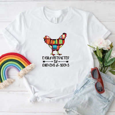 Chicken And Books Shirt (Unisex V-Neck) - DTF Dallas 