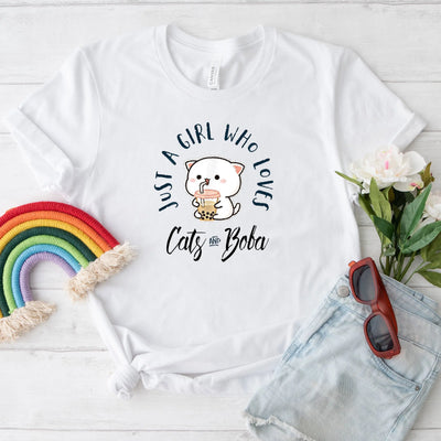 Cats And Boba Lover Shirt (Unisex V-Neck) - DTF Dallas 