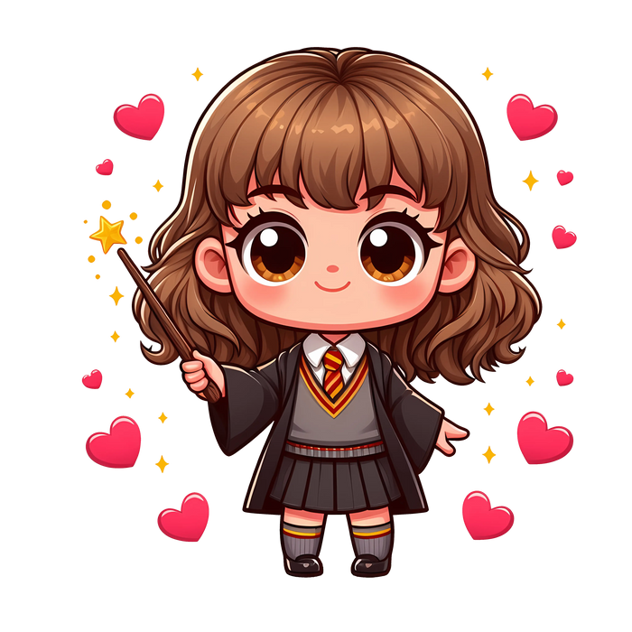 Harry Potter Hermione Granger Valentine Design pressed on a garment