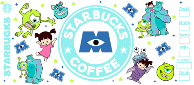 Monsters, Inc. Glass Cup Wrap V1 | DTF Dallas - DTF Dallas 