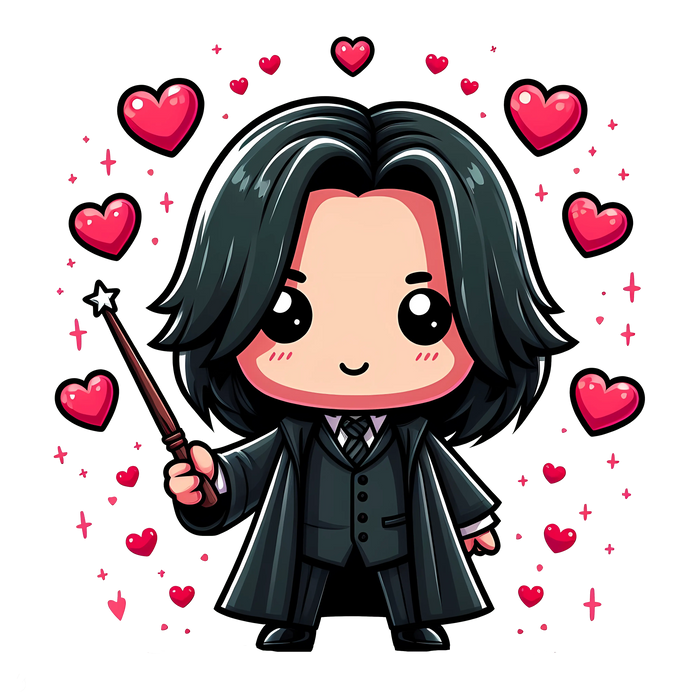 Harry Potter Severus Snape Valentine Design pressed on a garment