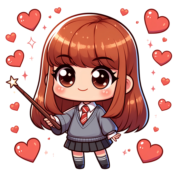 Harry Potter Ginny Weasley Valentine's Design pressed on a garment