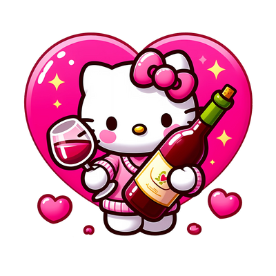 Hello Kitty Love Champagne Design | DTF Dallas - DTF Dallas 