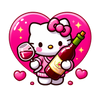 Hello Kitty Love Champagne Design - DTF Ready To Press