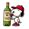 The Peanuts Snoopy Give Me Cartoon Wine Design - DTF Ready To Press